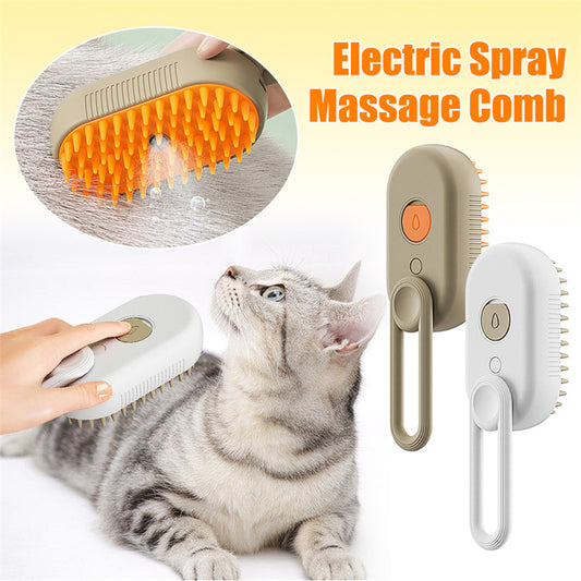 PetNest 3-in-1 electric steam pet grooming brush in light purple