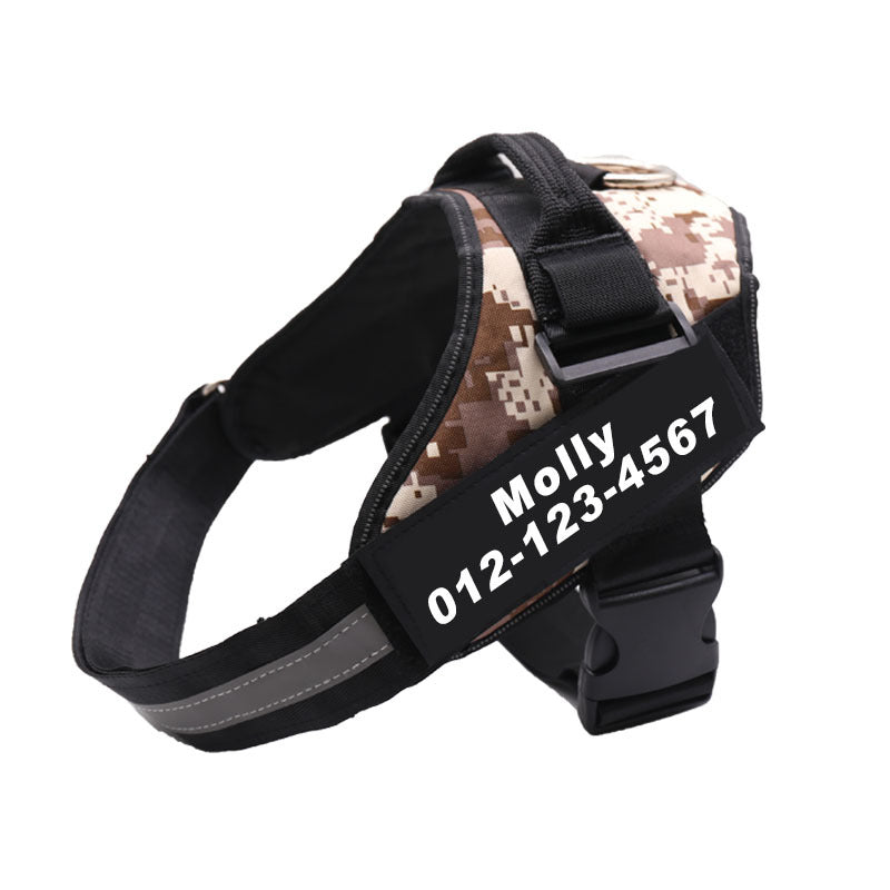 Step-in dog harness with quick-release buckles for easy on and off
