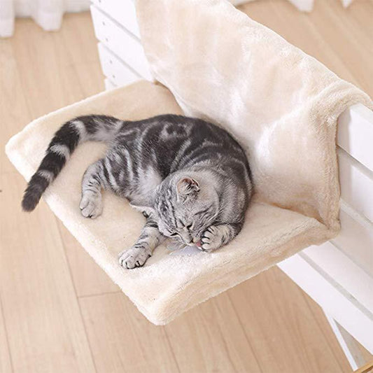 Cat window hammock perch in grey with 4 suction cups