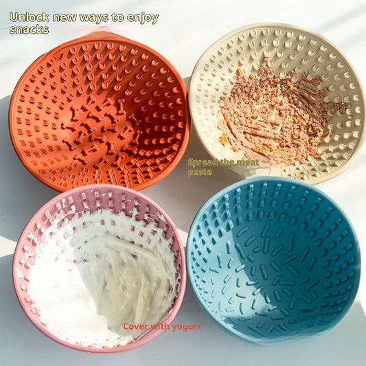 PetNest silicone slow feeder lick mat in coral red