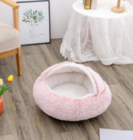 NestPet 2-in-1 round plush pet bed - size option (83)